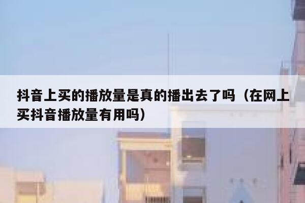 抖音上买的播放量是真的播出去了吗（在网上买抖音播放量有用吗） 第1张