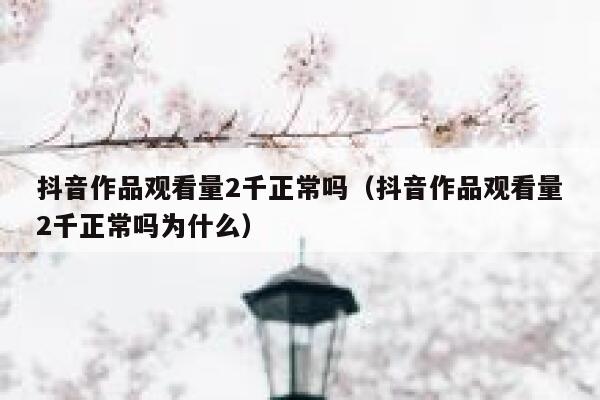 抖音作品观看量2千正常吗(抖音作品观看量2千正常吗为什么) 第1张 抖音作品观看量2千正常吗(抖音作品观看量2千正常吗为什么) 第1张