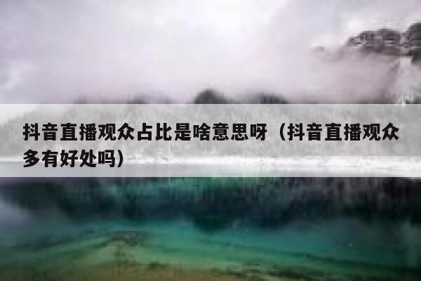 抖音直播观众占比是啥意思呀(抖音直播观众多有好处吗) 第1张 抖音直播观众占比是啥意思呀(抖音直播观众多有好处吗) 第1张