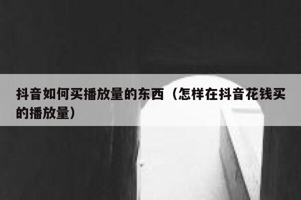 抖音如何买播放量的东西（怎样在抖音花钱买的播放量） 第1张