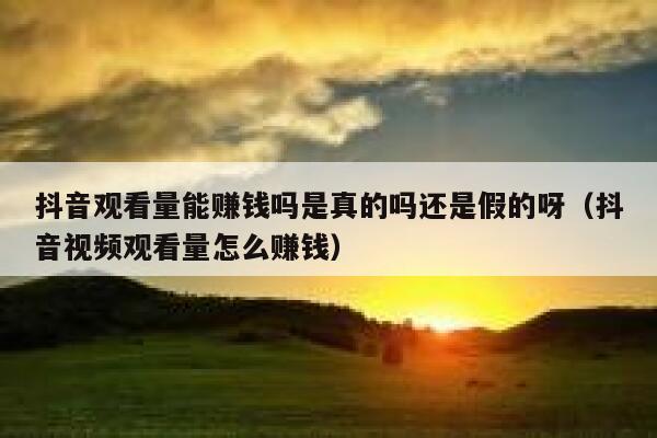 抖音观看量能赚钱吗是真的吗还是假的呀（抖音视频观看量怎么赚钱） 第1张