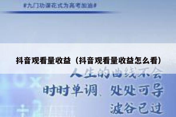 抖音观看量收益（抖音观看量收益怎么看） 第1张
