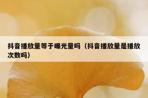 抖音播放量等于曝光量吗（抖音播放量是播放次数吗） 第1张