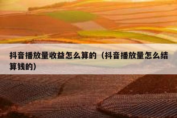抖音播放量收益怎么算的（抖音播放量怎么结算钱的） 第1张