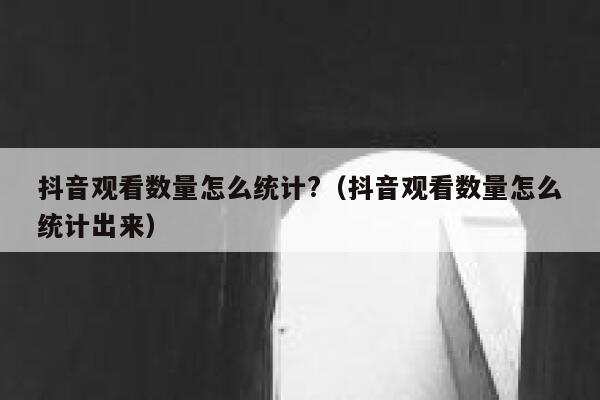 抖音观看数量怎么统计?（抖音观看数量怎么统计出来） 第1张
