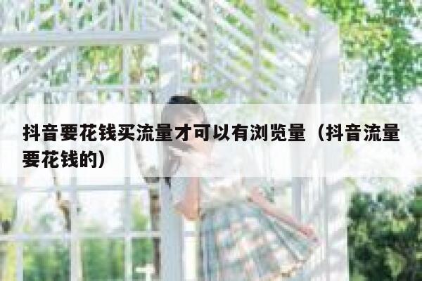 抖音要花钱买流量才可以有浏览量（抖音流量要花钱的） 第1张