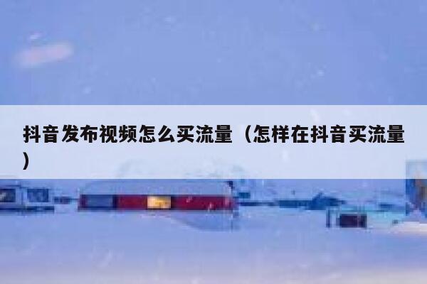 抖音发布视频怎么买流量（怎样在抖音买流量） 第1张