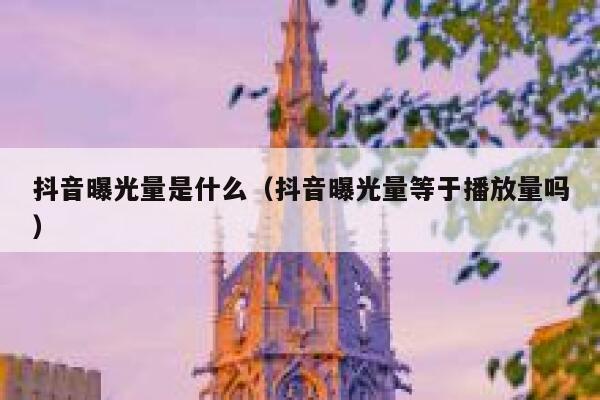 抖音曝光量是什么（抖音曝光量等于播放量吗） 第1张