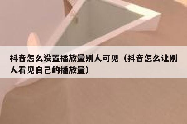 抖音怎么设置播放量别人可见（抖音怎么让别人看见自己的播放量） 第1张