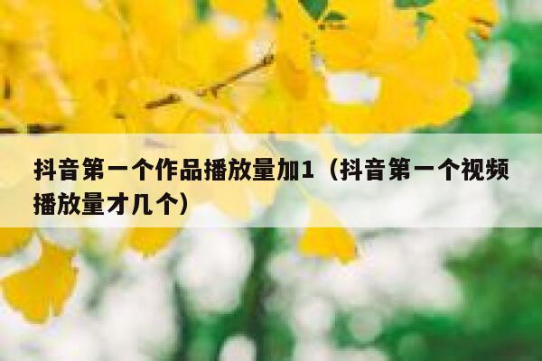 抖音第一个作品播放量加1（抖音第一个视频播放量才几个） 第1张
