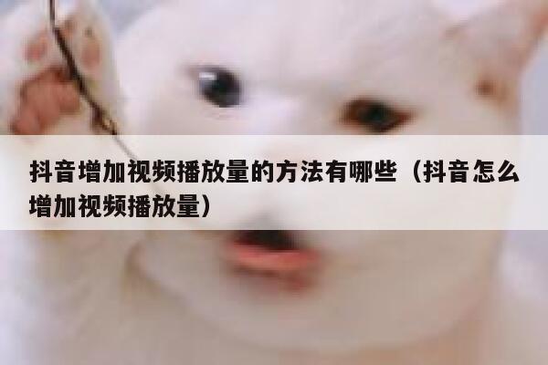 抖音增加视频播放量的方法有哪些（抖音怎么增加视频播放量） 第1张