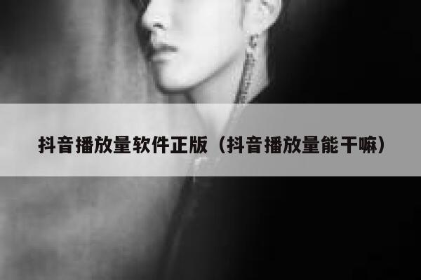 抖音播放量软件正版（抖音播放量能干嘛） 第1张
