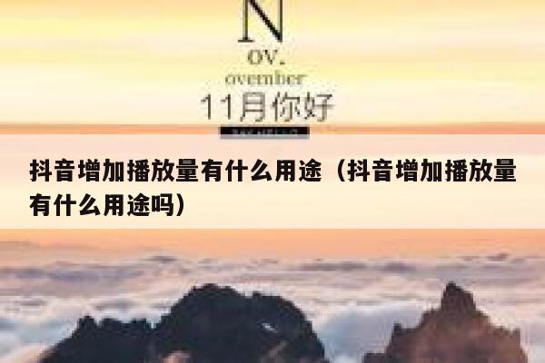 抖音增加播放量有什么用途（抖音增加播放量有什么用途吗） 第1张
