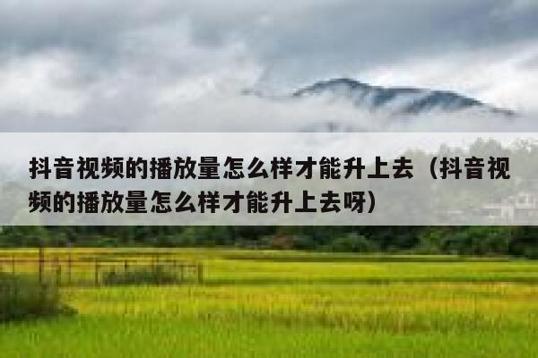 抖音视频的播放量怎么样才能升上去（抖音视频的播放量怎么样才能升上去呀） 第1张
