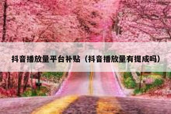 抖音播放量平台补贴(抖音播放量有提成吗) 第1张 抖音播放量平台补贴(抖音播放量有提成吗) 第1张