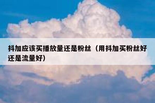 抖加应该买播放量还是粉丝（用抖加买粉丝好还是流量好） 第1张