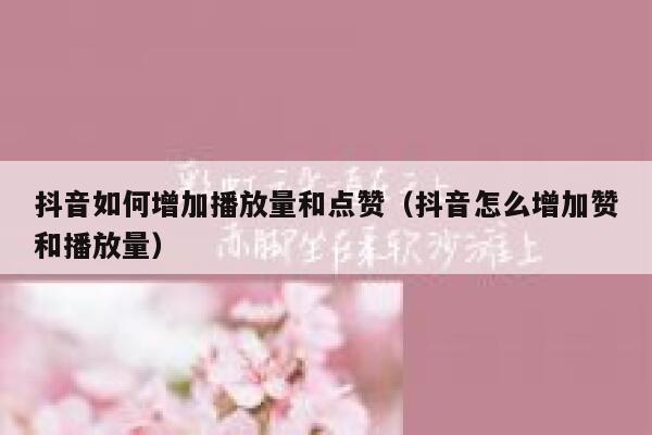 抖音如何增加播放量和点赞（抖音怎么增加赞和播放量） 第1张