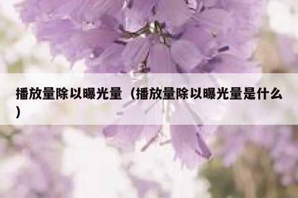 播放量除以曝光量（播放量除以曝光量是什么） 第1张