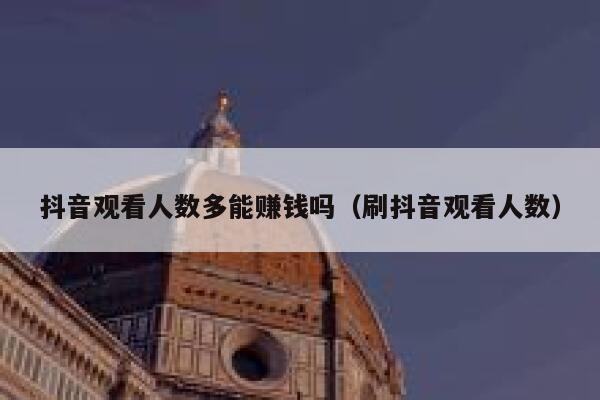 抖音观看人数多能赚钱吗（刷抖音观看人数） 第1张