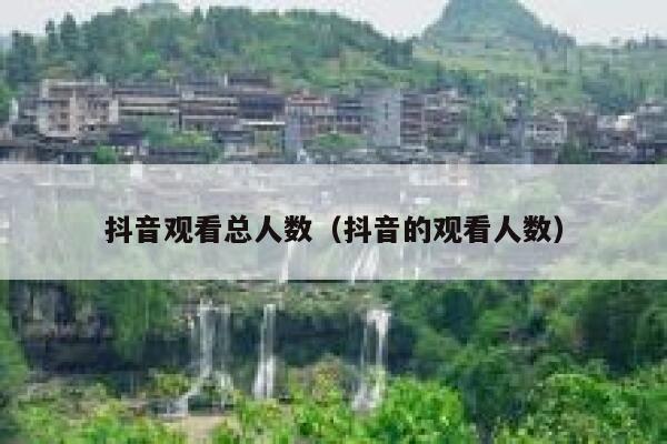 抖音观看总人数(抖音的观看人数) 第1张 抖音观看总人数(抖音的观看人数) 第1张