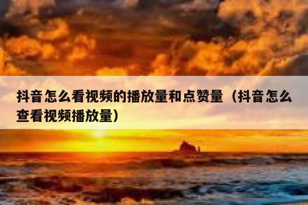 抖音怎么看视频的播放量和点赞量（抖音怎么查看视频播放量） 第1张