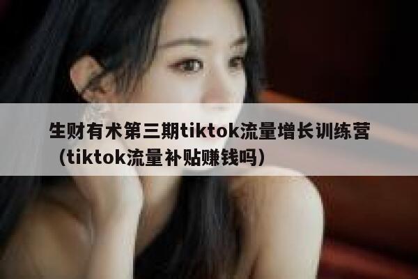 生财有术第三期tiktok流量增长训练营（tiktok流量补贴赚钱吗） 第1张