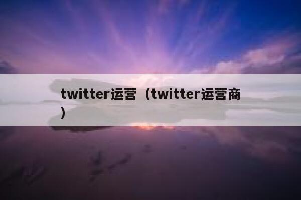 twitter运营（twitter运营商） 第1张
