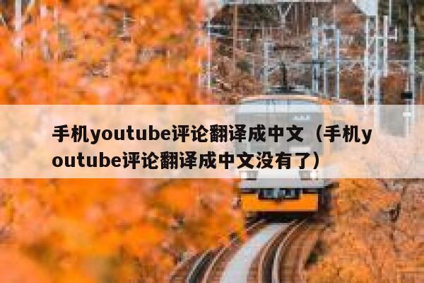 手机youtube评论翻译成中文（手机youtube评论翻译成中文没有了） 第1张