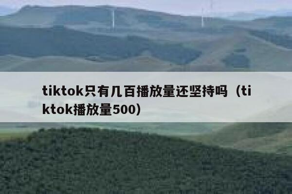 tiktok只有几百播放量还坚持吗（tiktok播放量500） 第1张