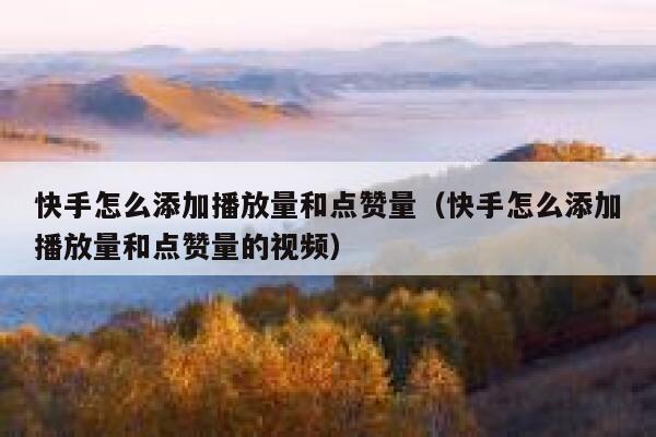 快手怎么添加播放量和点赞量（快手怎么添加播放量和点赞量的视频） 第1张