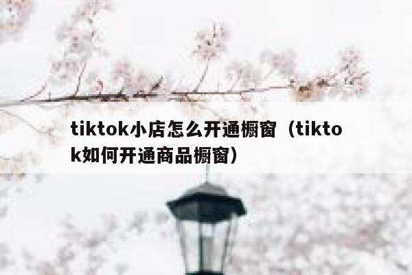 tiktok小店怎么开通橱窗（tiktok如何开通商品橱窗） 第1张