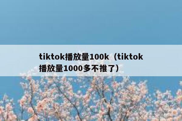tiktok播放量100k(tiktok播放量1000多不推了) 第1张 tiktok播放量100k(tiktok播放量1000多不推了) 第1张