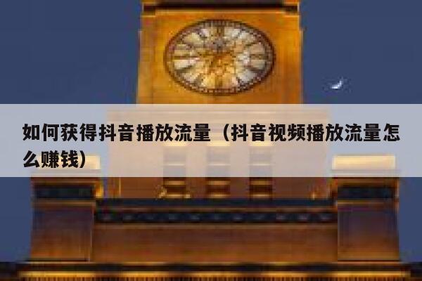 如何获得抖音播放流量(抖音视频播放流量怎么赚钱) 第1张 如何获得抖音播放流量(抖音视频播放流量怎么赚钱) 第1张