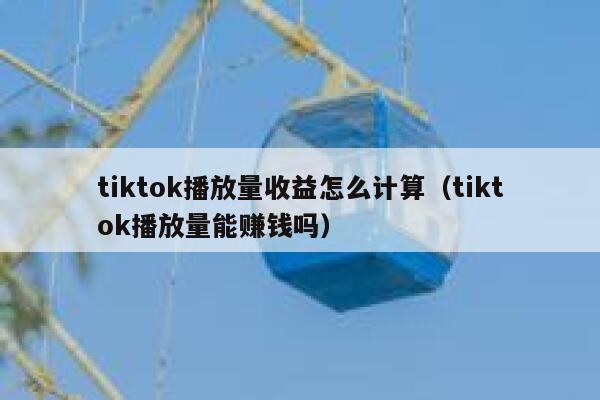 tiktok播放量收益怎么计算（tiktok播放量能赚钱吗） 第1张