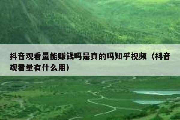 抖音观看量能赚钱吗是真的吗知乎视频（抖音观看量有什么用） 第1张