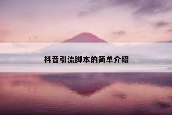 抖音引流脚本的简单介绍 第1张 抖音引流脚本的简单介绍 第1张