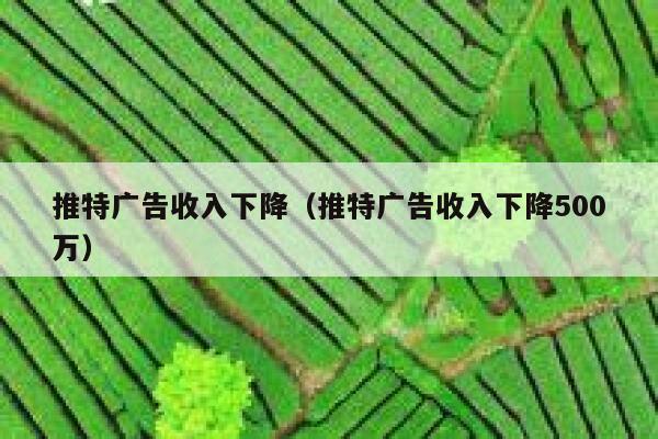 推特广告收入下降（推特广告收入下降500万） 第1张