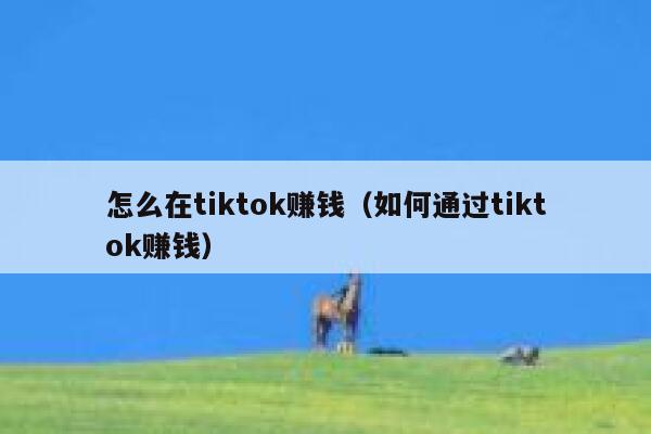 怎么在tiktok赚钱(如何通过tiktok赚钱) 第1张 怎么在tiktok赚钱(如何通过tiktok赚钱) 第1张