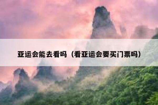 亚运会能去看吗（看亚运会要买门票吗） 第1张