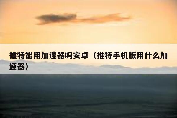 推特能用加速器吗安卓（推特手机版用什么加速器） 第1张
