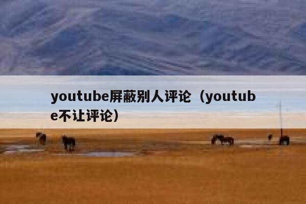 youtube屏蔽别人评论（youtube不让评论） 第1张