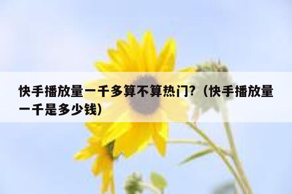 快手播放量一千多算不算热门?（快手播放量一千是多少钱） 第1张