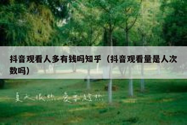 抖音观看人多有钱吗知乎（抖音观看量是人次数吗） 第1张
