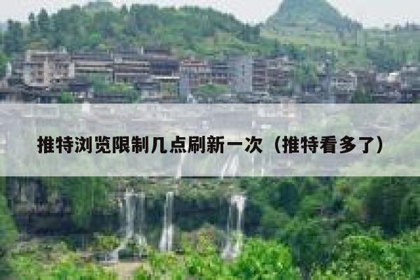 推特浏览限制几点刷新一次（推特看多了） 第1张