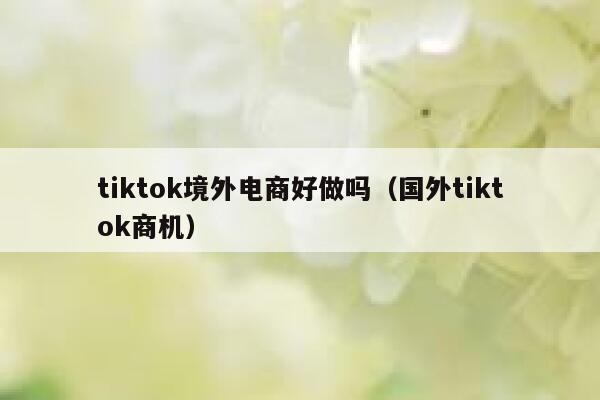 tiktok境外电商好做吗（国外tiktok商机） 第1张