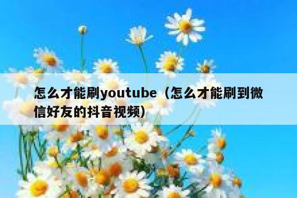 怎么才能刷youtube(怎么才能刷到微信好友的抖音视频) 第1张 怎么才能刷youtube(怎么才能刷到微信好友的抖音视频) 第1张