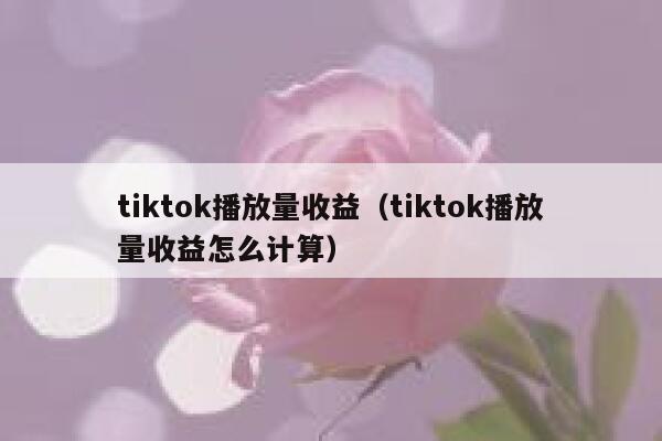 tiktok播放量收益(tiktok播放量收益怎么计算) 第1张 tiktok播放量收益(tiktok播放量收益怎么计算) 第1张