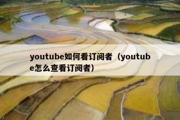youtube如何看订阅者(youtube怎么查看订阅者) 第1张 youtube如何看订阅者(youtube怎么查看订阅者) 第1张