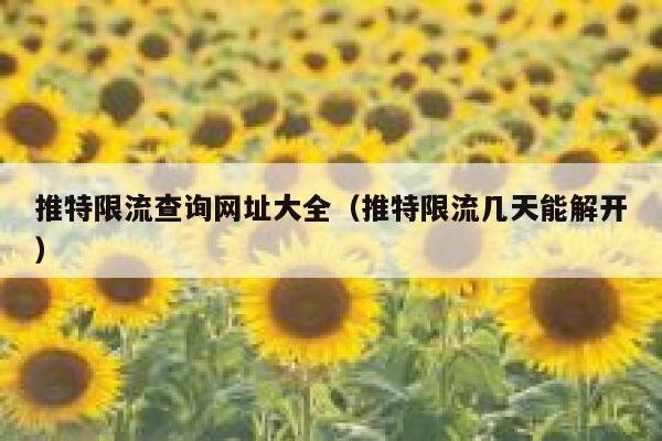 推特限流查询网址大全（推特限流几天能解开） 第1张