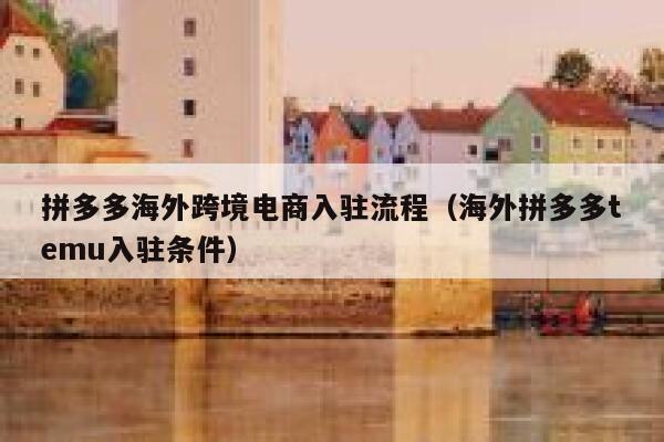拼多多海外跨境电商入驻流程（海外拼多多temu入驻条件） 第1张